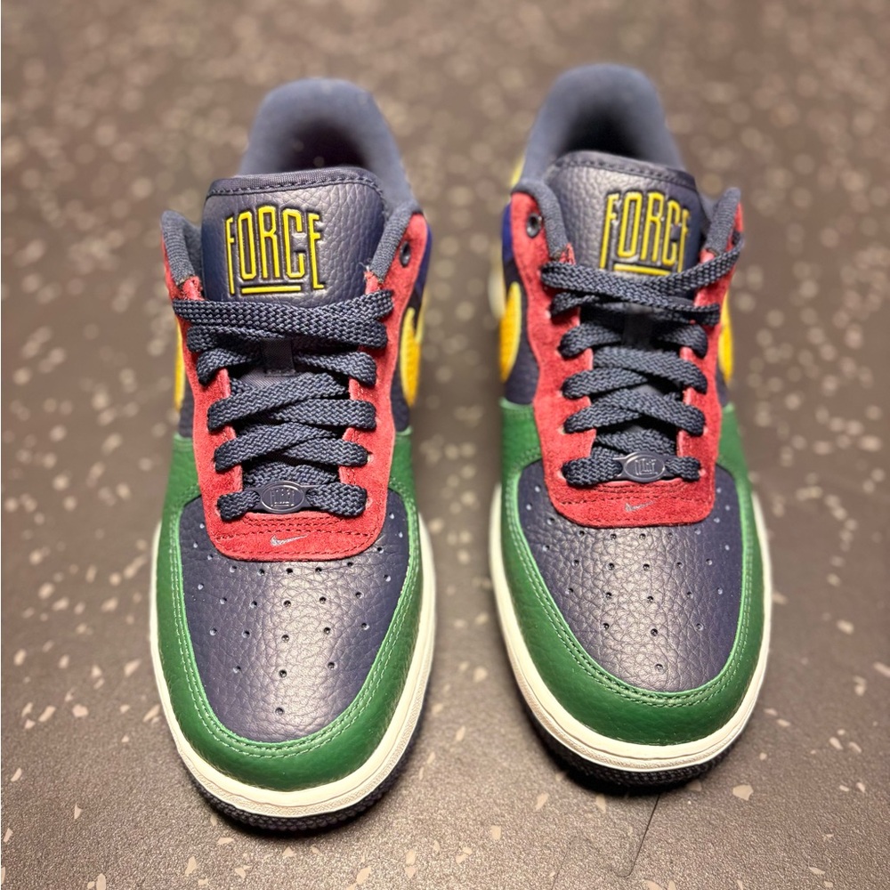 Women’s Air Force 1 Sneakers in Navy, Red, Green, and Yellow - Picture 3 of 7